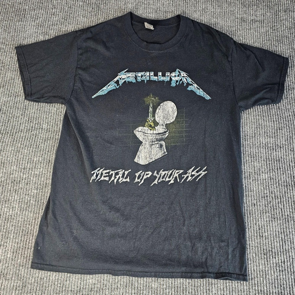 Metallica Metal Up Your A@@ Shirt Mens Large Black Graphic Band Tee Rock Music